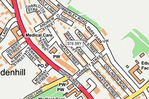 ST6 5RY map - OS OpenMap – Local (Ordnance Survey) ST6 5RY map - OS OpenMap – Local (Ordnance Survey)