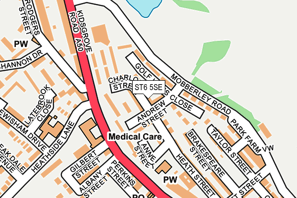 ST6 5SE map - OS OpenMap – Local (Ordnance Survey) ST6 5SE map - OS OpenMap – Local (Ordnance Survey)