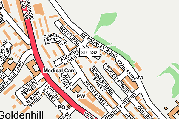 ST6 5SX map - OS OpenMap – Local (Ordnance Survey) ST6 5SX map - OS OpenMap – Local (Ordnance Survey)