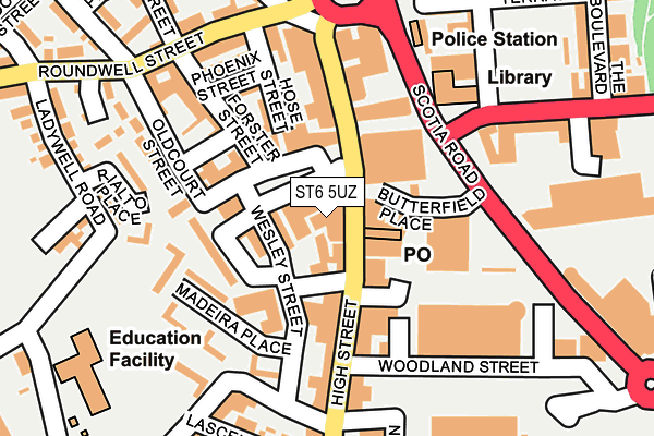 ST6 5UZ map - OS OpenMap – Local (Ordnance Survey) ST6 5UZ map - OS OpenMap – Local (Ordnance Survey)