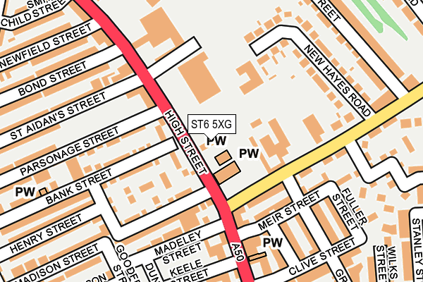 ST6 5XG map - OS OpenMap – Local (Ordnance Survey) ST6 5XG map - OS OpenMap – Local (Ordnance Survey)