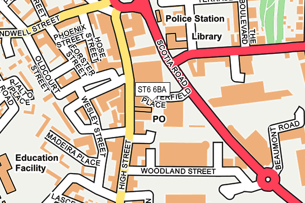 ST6 6BA map - OS OpenMap – Local (Ordnance Survey) ST6 6BA map - OS OpenMap – Local (Ordnance Survey)