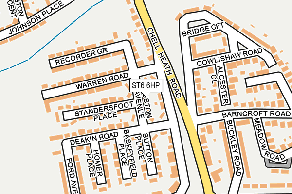 ST6 6HP map - OS OpenMap – Local (Ordnance Survey) ST6 6HP map - OS OpenMap – Local (Ordnance Survey)