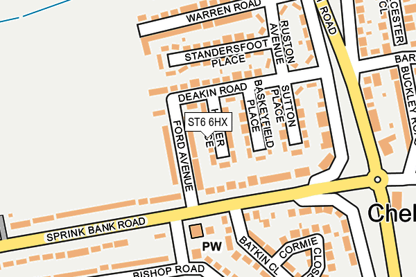 ST6 6HX map - OS OpenMap – Local (Ordnance Survey) ST6 6HX map - OS OpenMap – Local (Ordnance Survey)