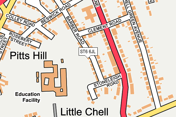 ST6 6JL map - OS OpenMap – Local (Ordnance Survey) ST6 6JL map - OS OpenMap – Local (Ordnance Survey)