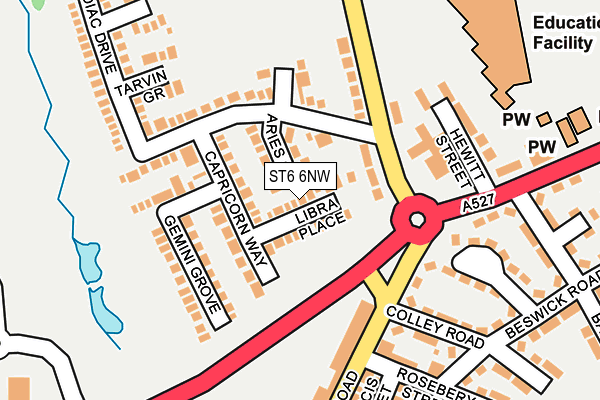 ST6 6NW map - OS OpenMap – Local (Ordnance Survey) ST6 6NW map - OS OpenMap – Local (Ordnance Survey)