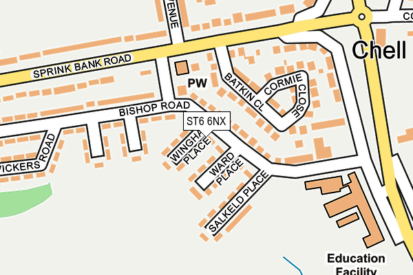 ST6 6NX map - OS OpenMap – Local (Ordnance Survey) ST6 6NX map - OS OpenMap – Local (Ordnance Survey)
