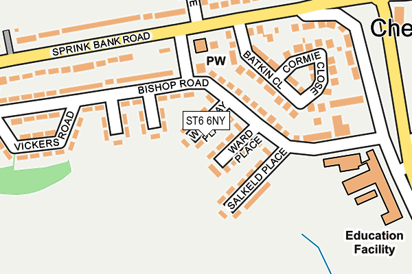 ST6 6NY map - OS OpenMap – Local (Ordnance Survey) ST6 6NY map - OS OpenMap – Local (Ordnance Survey)