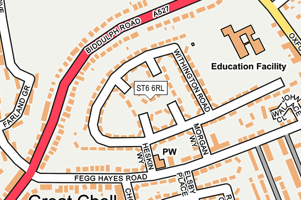 ST6 6RL map - OS OpenMap – Local (Ordnance Survey) ST6 6RL map - OS OpenMap – Local (Ordnance Survey)