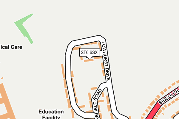 ST6 6SX map - OS OpenMap – Local (Ordnance Survey) ST6 6SX map - OS OpenMap – Local (Ordnance Survey)