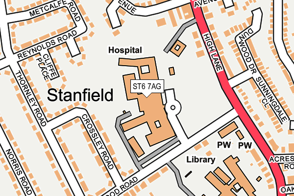 ST6 7AG map - OS OpenMap – Local (Ordnance Survey) ST6 7AG map - OS OpenMap – Local (Ordnance Survey)