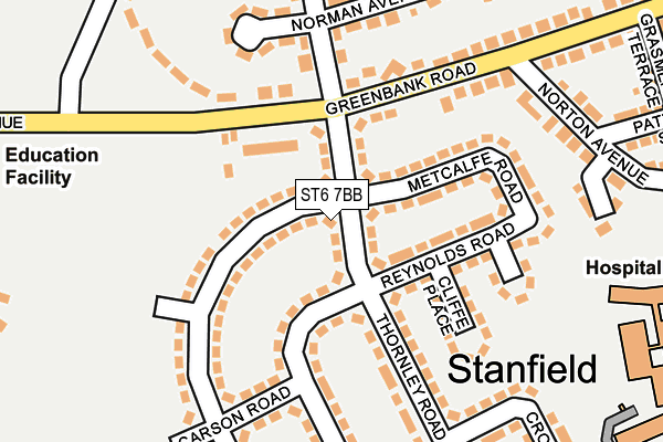 ST6 7BB map - OS OpenMap – Local (Ordnance Survey) ST6 7BB map - OS OpenMap – Local (Ordnance Survey)