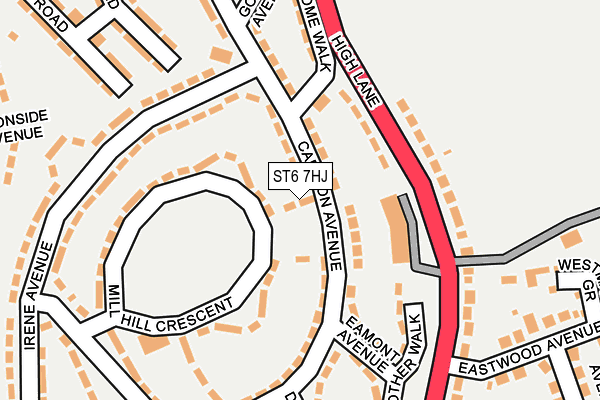 ST6 7HJ map - OS OpenMap – Local (Ordnance Survey) ST6 7HJ map - OS OpenMap – Local (Ordnance Survey)