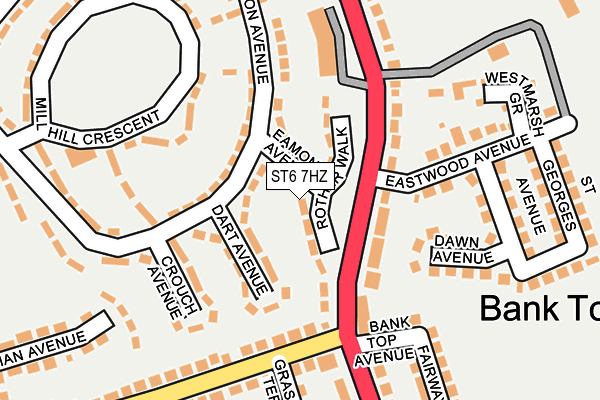 ST6 7HZ map - OS OpenMap – Local (Ordnance Survey) ST6 7HZ map - OS OpenMap – Local (Ordnance Survey)