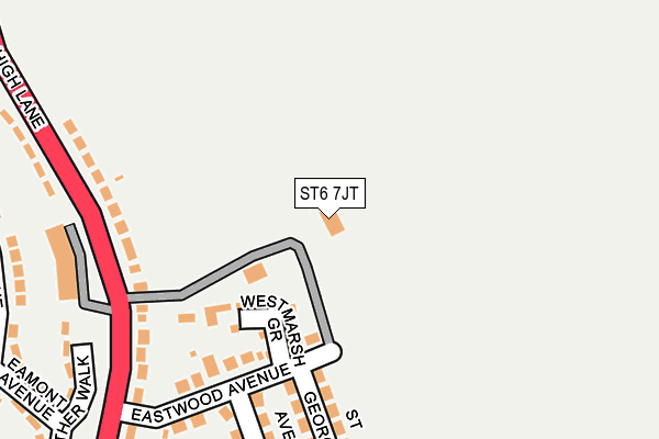ST6 7JT map - OS OpenMap – Local (Ordnance Survey) ST6 7JT map - OS OpenMap – Local (Ordnance Survey)