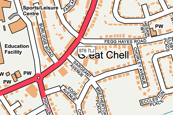 ST6 7LJ map - OS OpenMap – Local (Ordnance Survey) ST6 7LJ map - OS OpenMap – Local (Ordnance Survey)