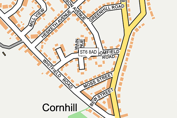 ST6 8AD map - OS OpenMap – Local (Ordnance Survey) ST6 8AD map - OS OpenMap – Local (Ordnance Survey)