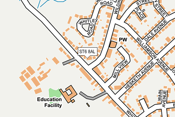 ST6 8AL map - OS OpenMap – Local (Ordnance Survey) ST6 8AL map - OS OpenMap – Local (Ordnance Survey)