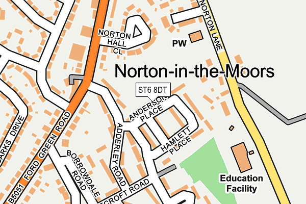 ST6 8DT map - OS OpenMap – Local (Ordnance Survey) ST6 8DT map - OS OpenMap – Local (Ordnance Survey)