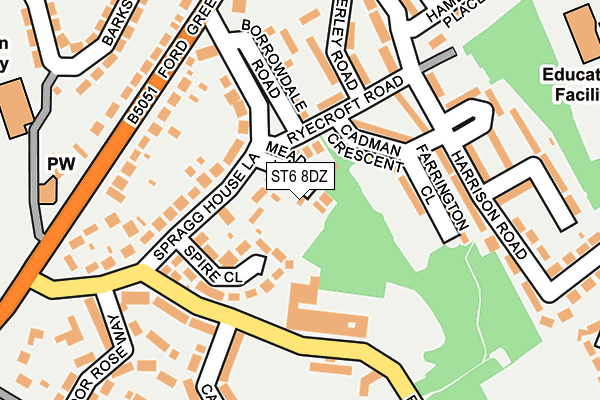 ST6 8DZ map - OS OpenMap – Local (Ordnance Survey) ST6 8DZ map - OS OpenMap – Local (Ordnance Survey)