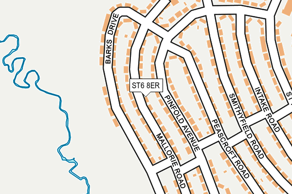 ST6 8ER map - OS OpenMap – Local (Ordnance Survey) ST6 8ER map - OS OpenMap – Local (Ordnance Survey)