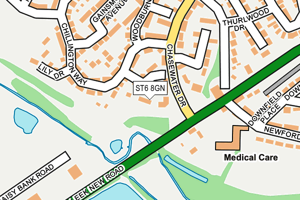 ST6 8GN map - OS OpenMap – Local (Ordnance Survey) ST6 8GN map - OS OpenMap – Local (Ordnance Survey)