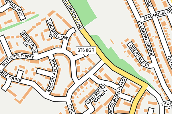 ST6 8GR map - OS OpenMap – Local (Ordnance Survey) ST6 8GR map - OS OpenMap – Local (Ordnance Survey)