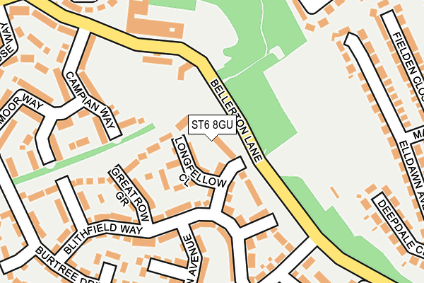 ST6 8GU map - OS OpenMap – Local (Ordnance Survey) ST6 8GU map - OS OpenMap – Local (Ordnance Survey)