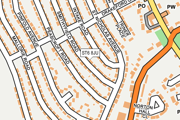 ST6 8JU map - OS OpenMap – Local (Ordnance Survey) ST6 8JU map - OS OpenMap – Local (Ordnance Survey)