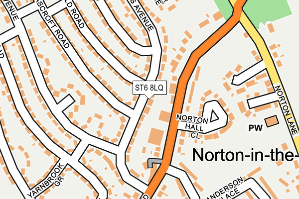 ST6 8LQ map - OS OpenMap – Local (Ordnance Survey)