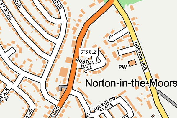 ST6 8LZ map - OS OpenMap – Local (Ordnance Survey)