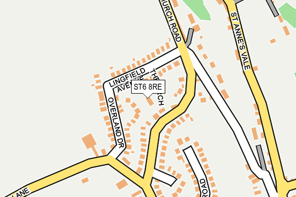 ST6 8RE map - OS OpenMap – Local (Ordnance Survey) ST6 8RE map - OS OpenMap – Local (Ordnance Survey)