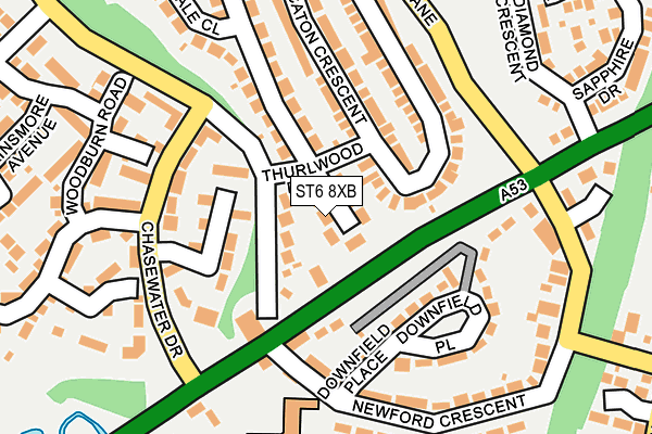 ST6 8XB map - OS OpenMap – Local (Ordnance Survey) ST6 8XB map - OS OpenMap – Local (Ordnance Survey)