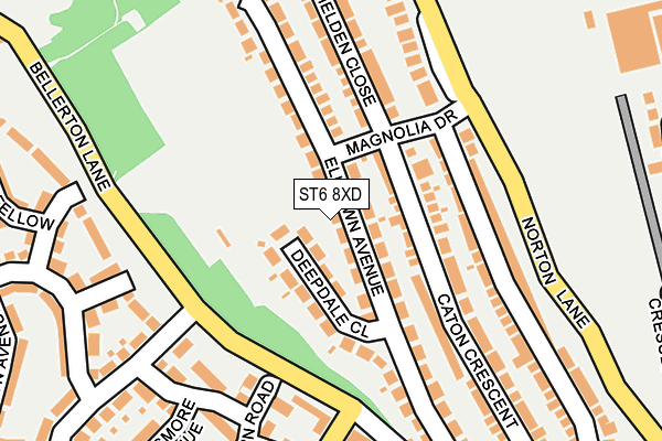 ST6 8XD map - OS OpenMap – Local (Ordnance Survey) ST6 8XD map - OS OpenMap – Local (Ordnance Survey)