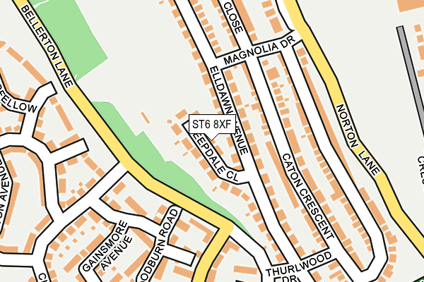 ST6 8XF map - OS OpenMap – Local (Ordnance Survey) ST6 8XF map - OS OpenMap – Local (Ordnance Survey)