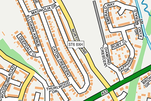 ST6 8XH map - OS OpenMap – Local (Ordnance Survey) ST6 8XH map - OS OpenMap – Local (Ordnance Survey)