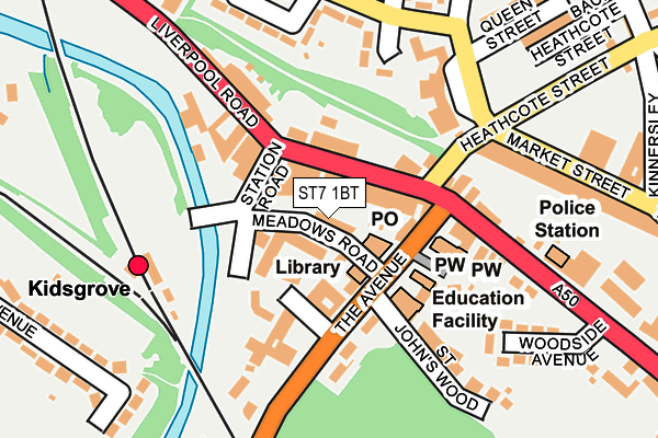 ST7 1BT map - OS OpenMap – Local (Ordnance Survey) ST7 1BT map - OS OpenMap – Local (Ordnance Survey)