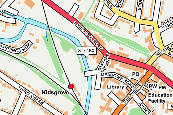 ST7 1BX map - OS OpenMap – Local (Ordnance Survey) ST7 1BX map - OS OpenMap – Local (Ordnance Survey)