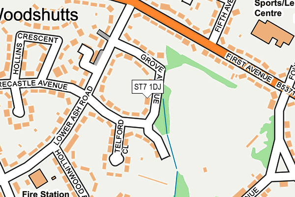 ST7 1DJ map - OS OpenMap – Local (Ordnance Survey) ST7 1DJ map - OS OpenMap – Local (Ordnance Survey)