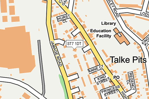 ST7 1DT map - OS OpenMap – Local (Ordnance Survey) ST7 1DT map - OS OpenMap – Local (Ordnance Survey)
