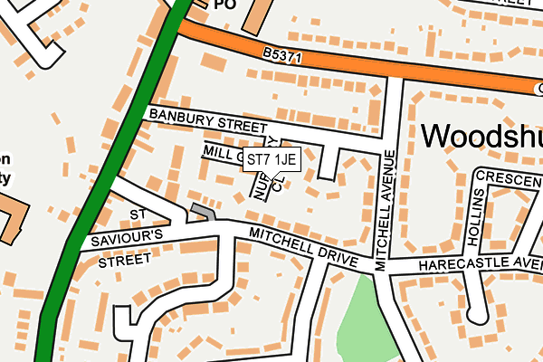 ST7 1JE map - OS OpenMap – Local (Ordnance Survey) ST7 1JE map - OS OpenMap – Local (Ordnance Survey)