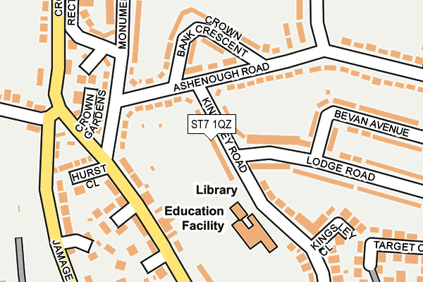 ST7 1QZ map - OS OpenMap – Local (Ordnance Survey) ST7 1QZ map - OS OpenMap – Local (Ordnance Survey)