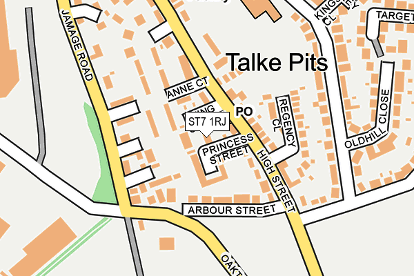 ST7 1RJ map - OS OpenMap – Local (Ordnance Survey)