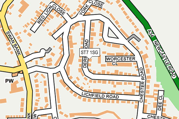 ST7 1SG map - OS OpenMap – Local (Ordnance Survey) ST7 1SG map - OS OpenMap – Local (Ordnance Survey)