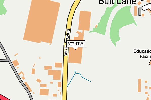 ST7 1TW map - OS OpenMap – Local (Ordnance Survey) ST7 1TW map - OS OpenMap – Local (Ordnance Survey)