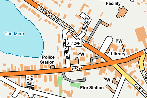 ST7 2AN map - OS OpenMap – Local (Ordnance Survey) ST7 2AN map - OS OpenMap – Local (Ordnance Survey)