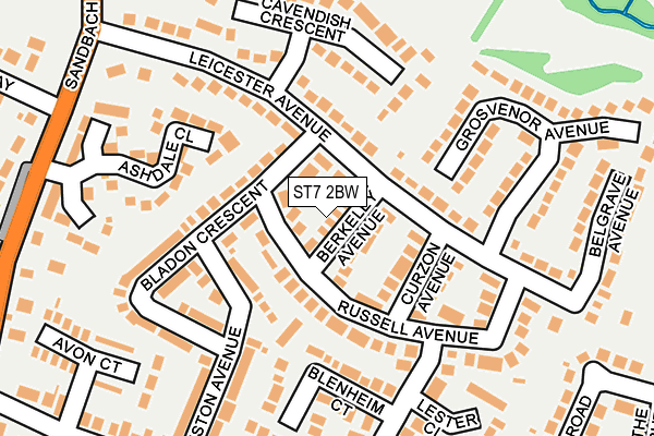 ST7 2BW map - OS OpenMap – Local (Ordnance Survey) ST7 2BW map - OS OpenMap – Local (Ordnance Survey)