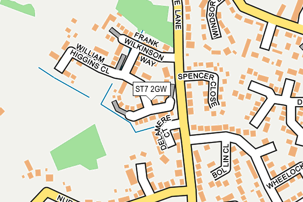 ST7 2GW map - OS OpenMap – Local (Ordnance Survey) ST7 2GW map - OS OpenMap – Local (Ordnance Survey)