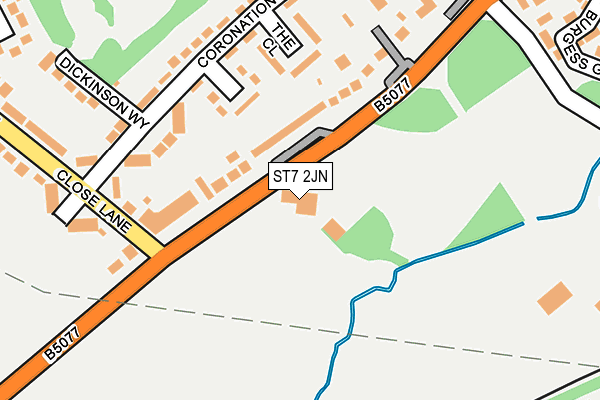 ST7 2JN map - OS OpenMap – Local (Ordnance Survey) ST7 2JN map - OS OpenMap – Local (Ordnance Survey)