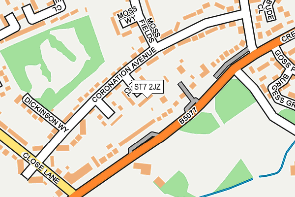ST7 2JZ map - OS OpenMap – Local (Ordnance Survey) ST7 2JZ map - OS OpenMap – Local (Ordnance Survey)